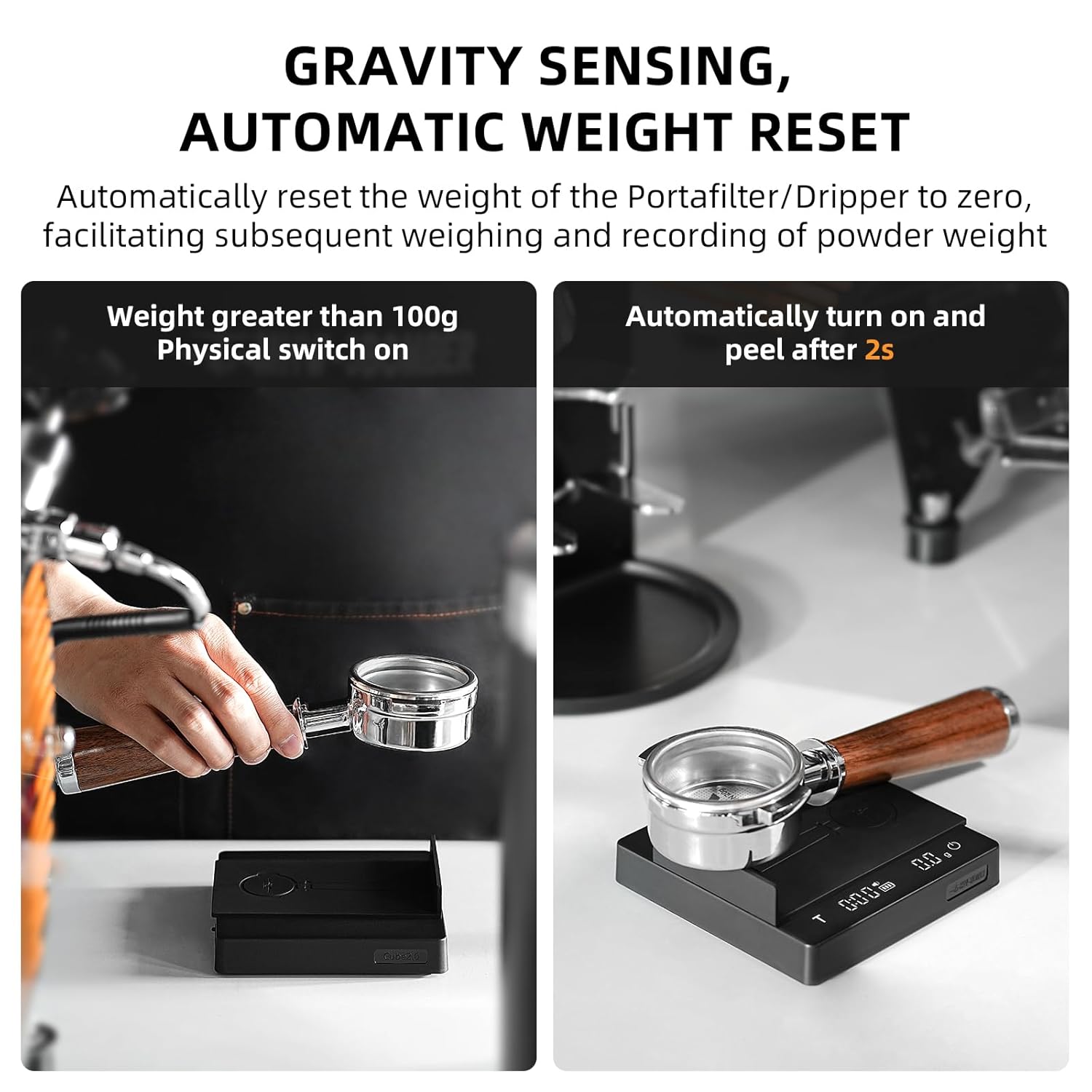 Coffee brewing device with digital display and weight sensing feature, used for coffee making.