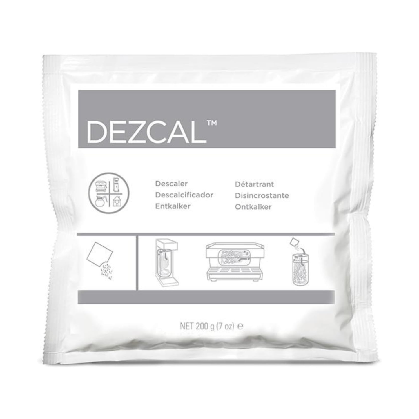 DEZCAL descaler packaging on a white background