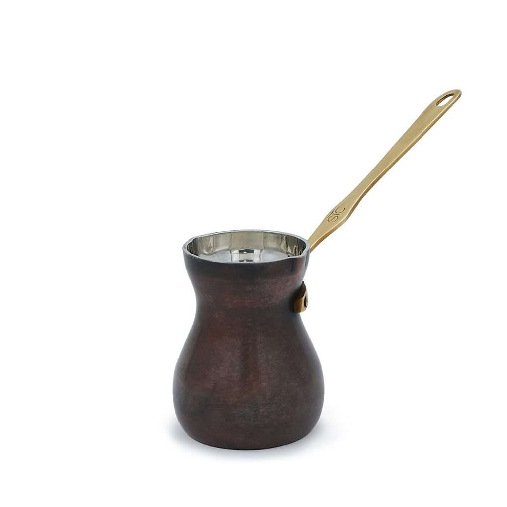 STC CIP 2 Handcrafted Oxidized Copper Cezve Ibrik Pot for 2 cups