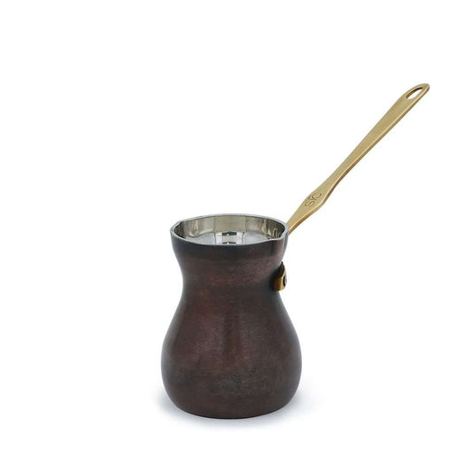 STC CIP 2 Handcrafted Oxidized Copper Cezve Ibrik Pot for 2 cups