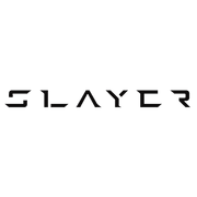 Black 'SLAYER' logo on a white background